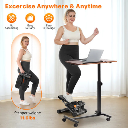 Mini Stepper with Resistance Bands Home Workout