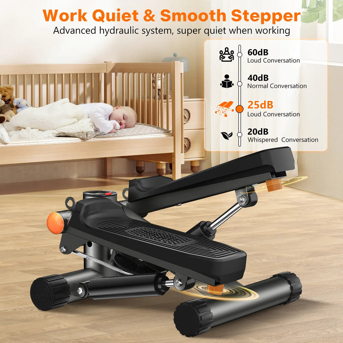 Mini Stepper with Resistance Bands Home Workout