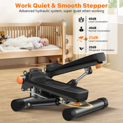 Mini Stepper with Resistance Bands Home Workout